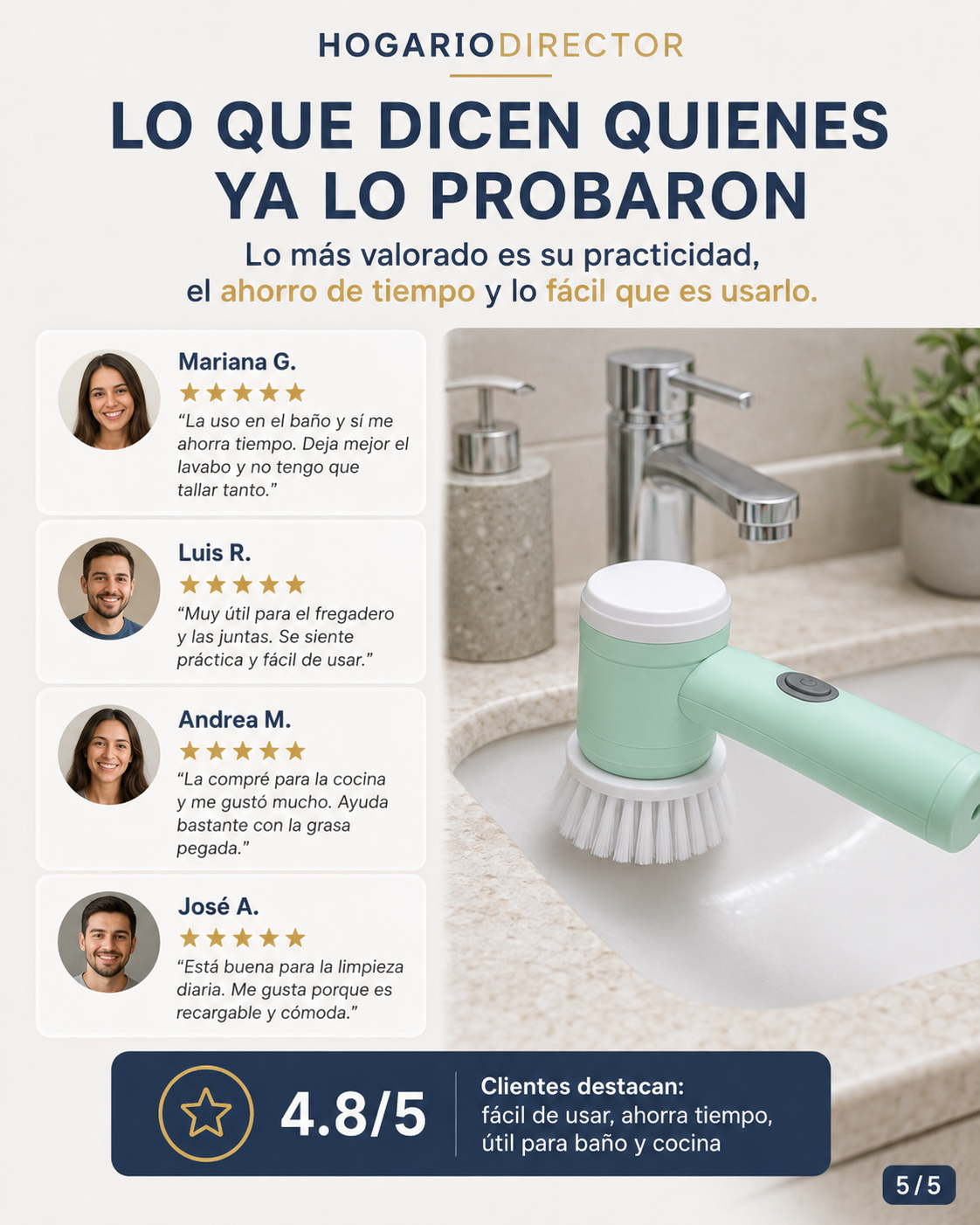Hogario CleanBrush™ | Cepillo Eléctrico de Limpieza 3 en 1