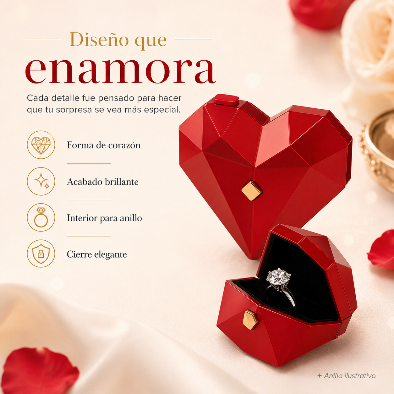 Amoréa™ Caja Corazón para Anillo