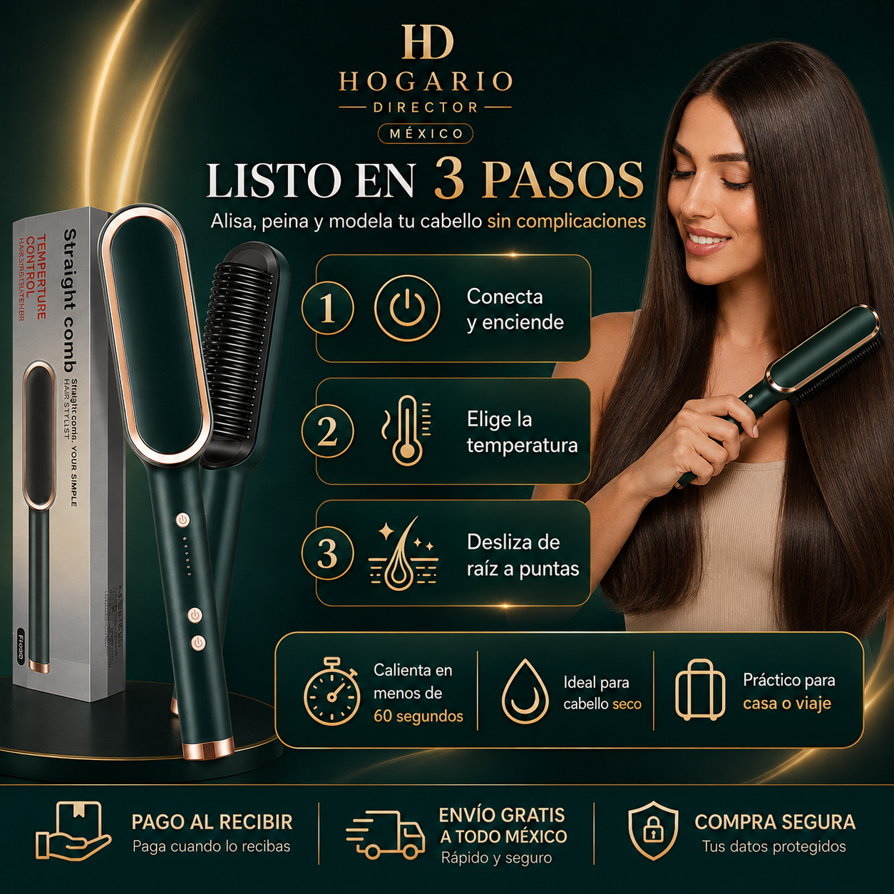 Cepillo Alisador LacioPro 3 en 1