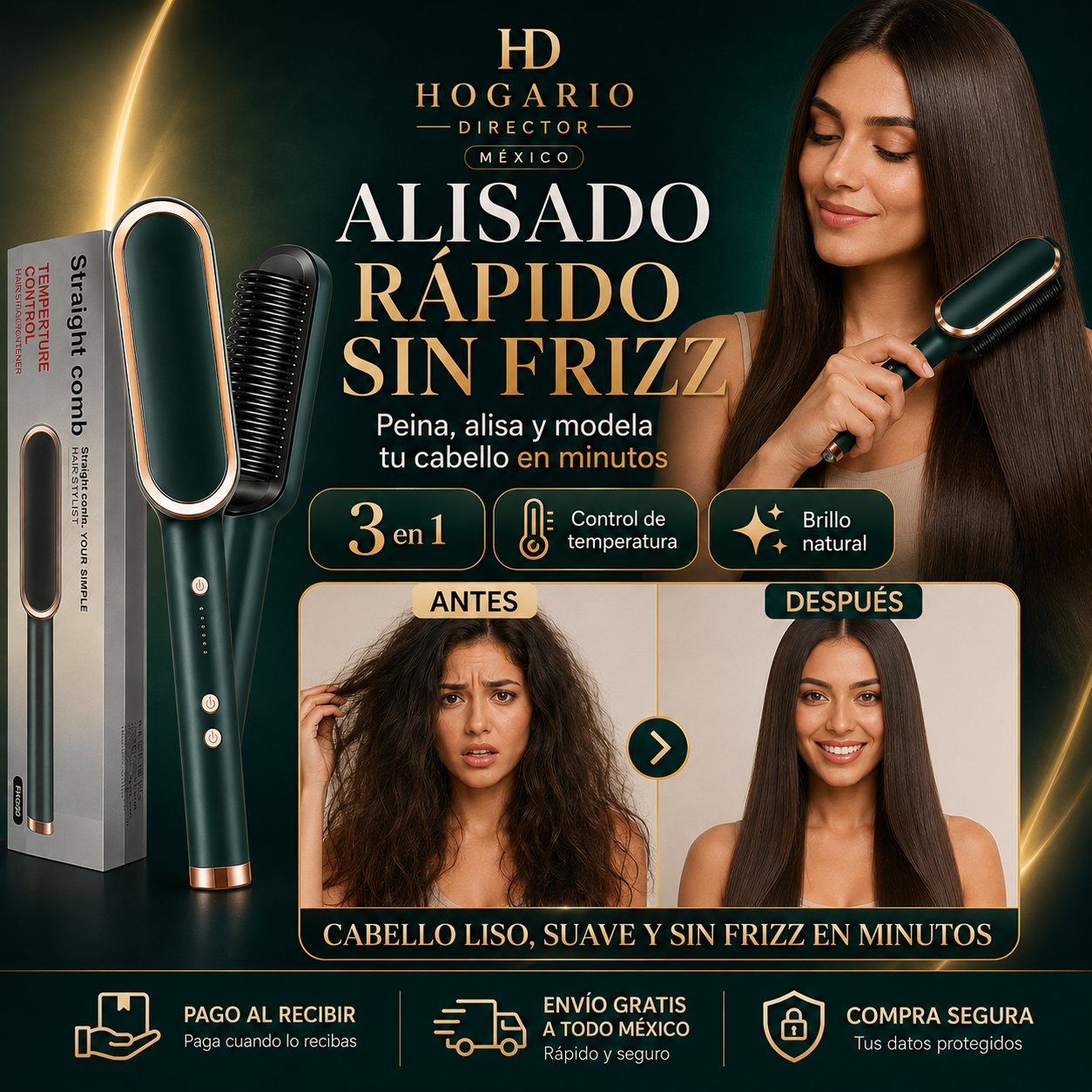 Cepillo Alisador LacioPro 3 en 1