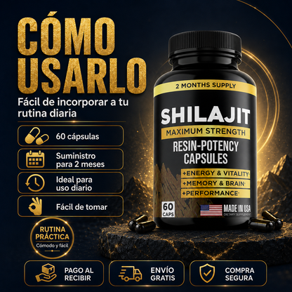 Shilajit 60 Capsulas Suplemento