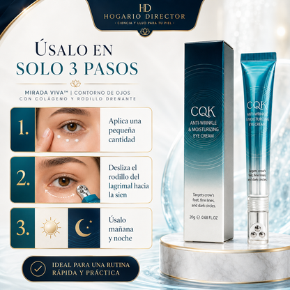 Mirada Viva™ | Contorno de Ojos con Colágeno y Rodillo Drenante