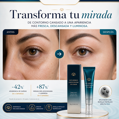 Mirada Viva™ | Contorno de Ojos con Colágeno y Rodillo Drenante